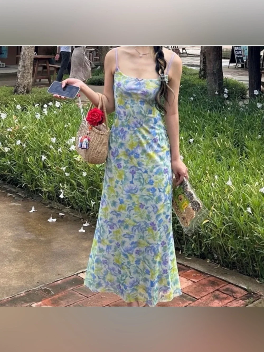 ZARA Floral Mesh Maxi Dress Size S Bodycon Stretch Slip Dress - Picture 7 of 16